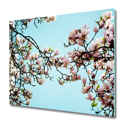 Tabla de cortar de vidrio Flores de magnolia