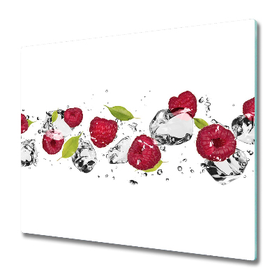 Tabla de cortar de vidrio Frambuesa y agua