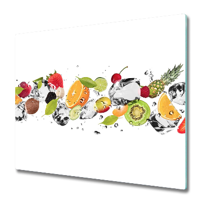 Tabla de cortar de vidrio Fruta y agua