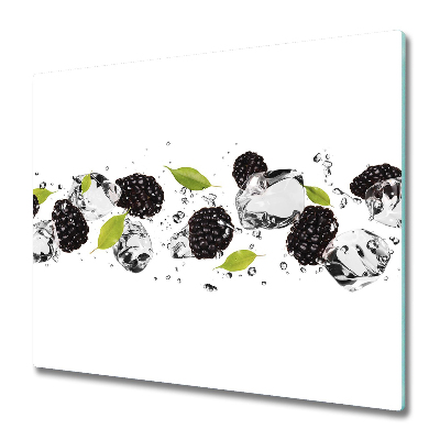Tabla de cortar de vidrio Cerezas y agua