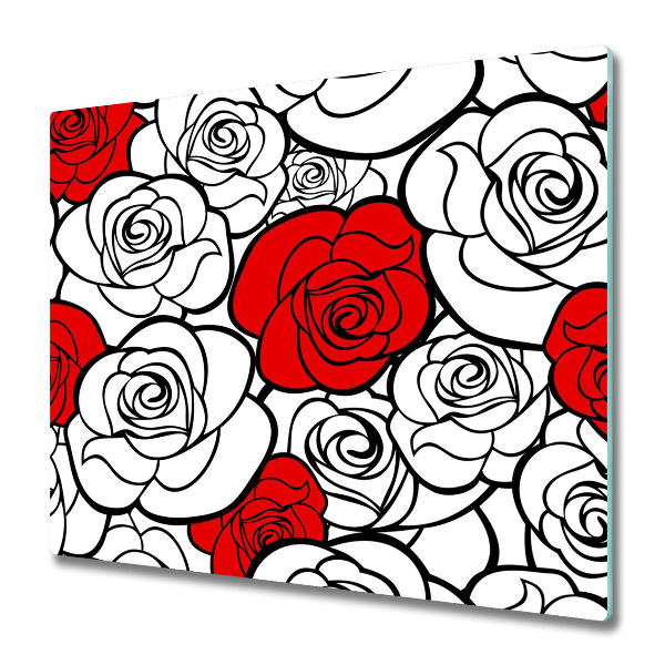 Tabla de cortar de vidrio Rosas