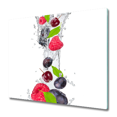 Tabla de cortar de vidrio Fruta y agua