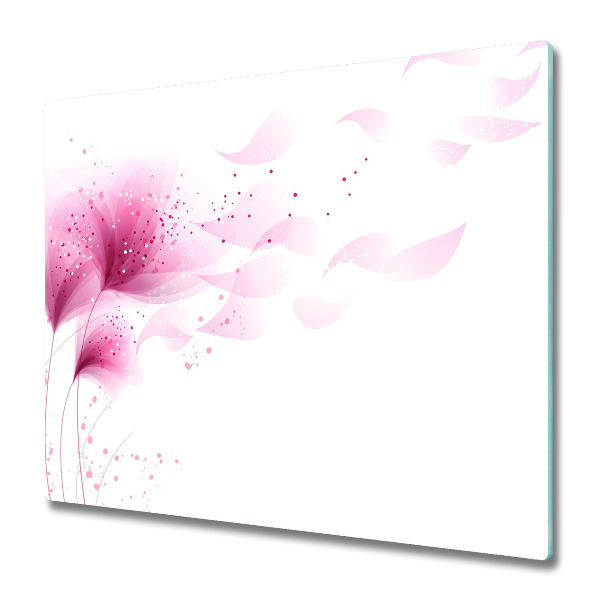 Tabla de cortar de vidrio Flor rosa