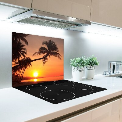 Tabla de cortar de vidrio Puesta del sol playa