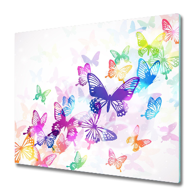 Tabla de cortar de vidrio Mariposas de colores