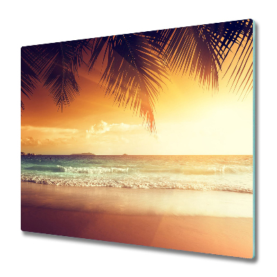 Tabla de cortar de vidrio Playa tropical