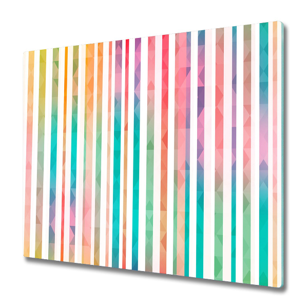 Tabla de cortar de vidrio Rayas de colores del arco iris