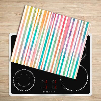 Tabla de cortar de vidrio Rayas de colores del arco iris