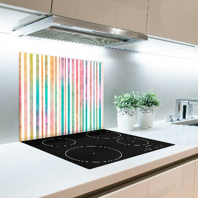 Tabla de cortar de vidrio Rayas de colores del arco iris
