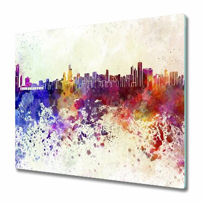 Tabla de cortar de vidrio Chicago colorido