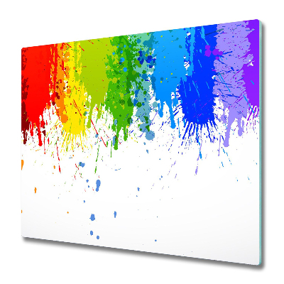 Tabla de cortar de vidrio Manchas de colores de arco iris