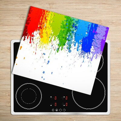 Tabla de cortar de vidrio Manchas de colores de arco iris
