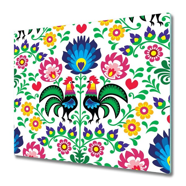 Tabla de cortar de vidrio Dibujo étnico