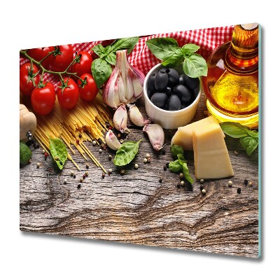 Tabla de cortar de vidrio Comida italiana