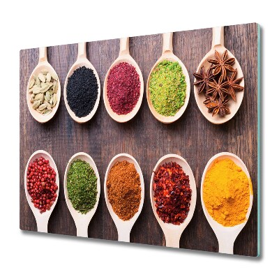 Tabla de cortar de vidrio Especias coloridas
