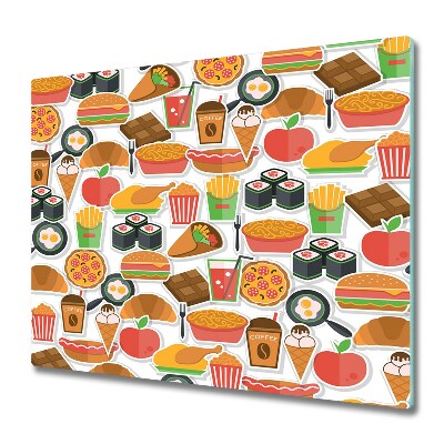 Tabla de cortar de vidrio Comida rápida