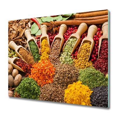 Tabla de cortar de vidrio Especias coloridas
