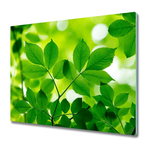 Tabla de cortar de vidrio Hojas verdes