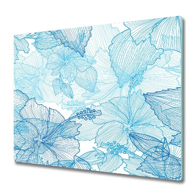 Tabla de cortar de vidrio Flores hawaianas