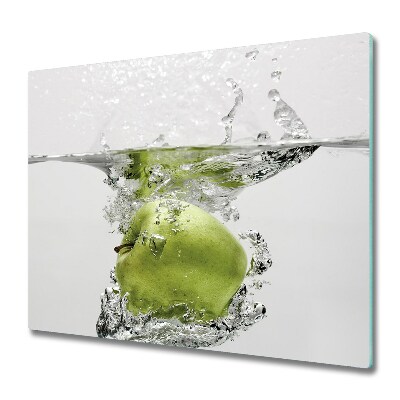 Tabla de cortar de vidrio Manzana bajo el agua