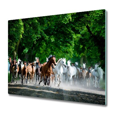 Tabla de cortar de vidrio Caballos galopeando