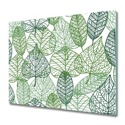 Tabla de cortar de vidrio Hojas verdes motivo