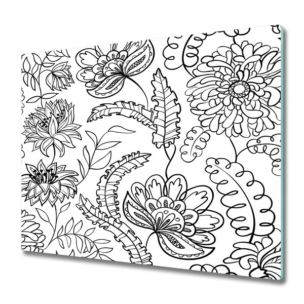 Tabla de cortar de vidrio Motivo floral