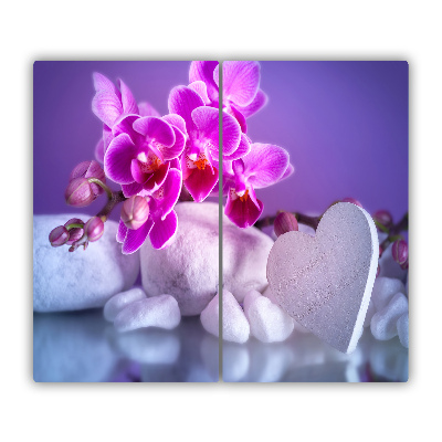 De vidrio templado Orquídea y corazón