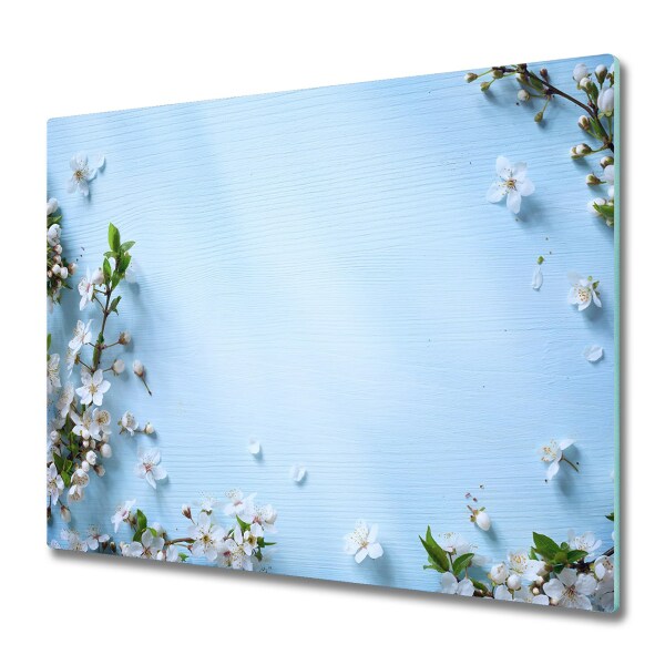 De vidrio templado Flores de cerezo fondo