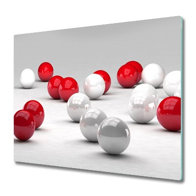 De vidrio templado Esferas rojas y blancas