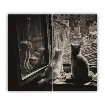 De vidrio templado Gatos en la ventana