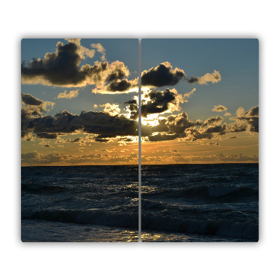 De vidrio templado Puesta del sol en la costa del mar