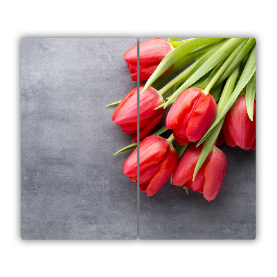 De vidrio templado Tulipanes rojos
