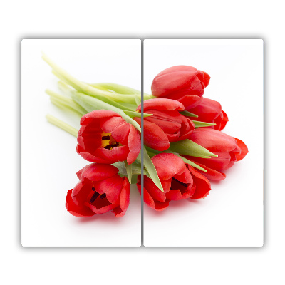 De vidrio templado Tulipanes rojos