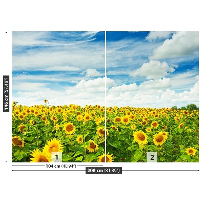 Fotomural Campo girasoles