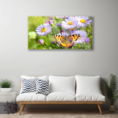 Cuadro de acrílico Flores mariposa planta naturaleza
