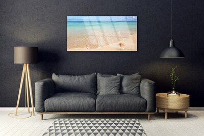 Cuadro de cristal acrílico Playa estrella de mar paisaje