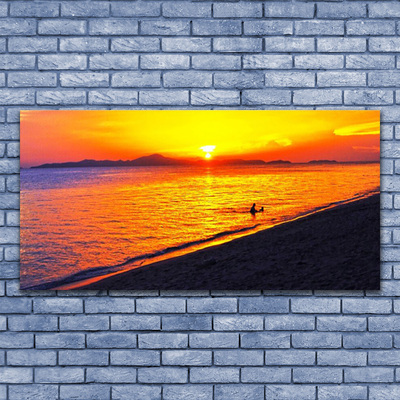 Cuadro de cristal acrílico Mar sol playa paisaje
