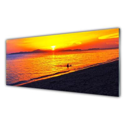 Cuadro de cristal acrílico Mar sol playa paisaje
