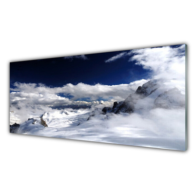 Cuadro de cristal acrílico Monte nubes paisaje