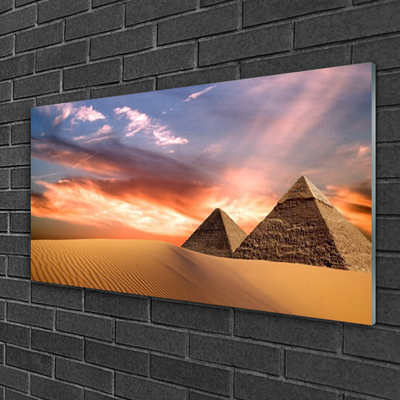 Cuadro de cristal acrílico Desierto pirámides para la pared