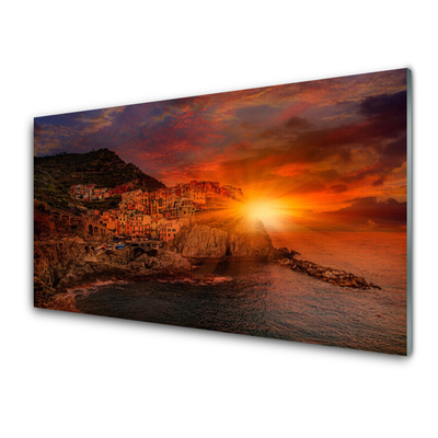 Cuadro de acrílico Mar ciudad paisaje