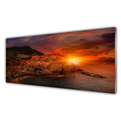 Cuadro de acrílico Mar ciudad paisaje