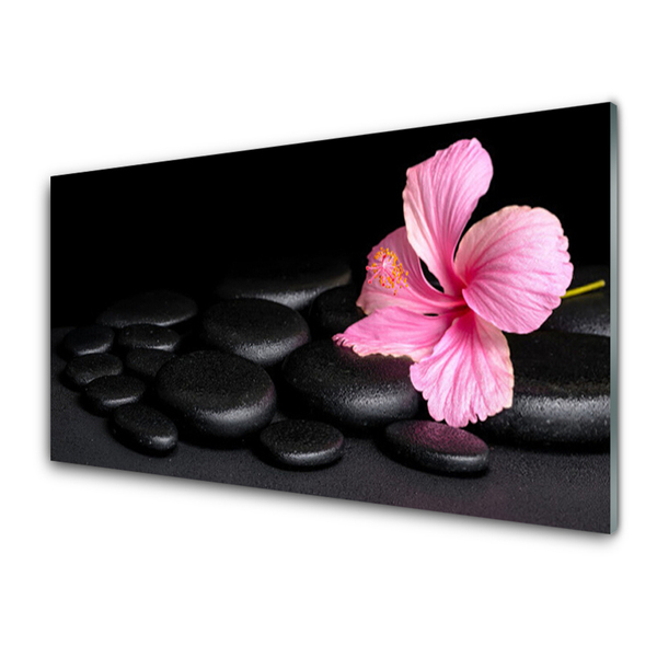 Cuadro de acrílico Negro piedras flor