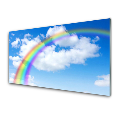 Cuadro de cristal acrílico Arco iris cielo nubes naturaleza