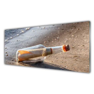 Cuadro en plexiglás Carta botella playa arte