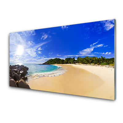 Cuadro en plexiglás Sol mar playa paisaje