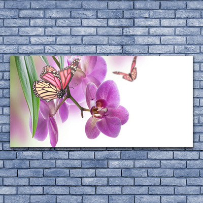 Cuadro en plexiglás Mariposas flores naturaleza