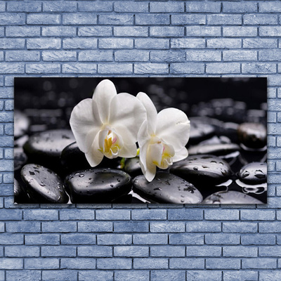 Cuadro de cristal acrílico Zen orquídea blanca spa