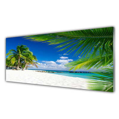 Cuadro de cristal acrílico Playa tropical mar vistas